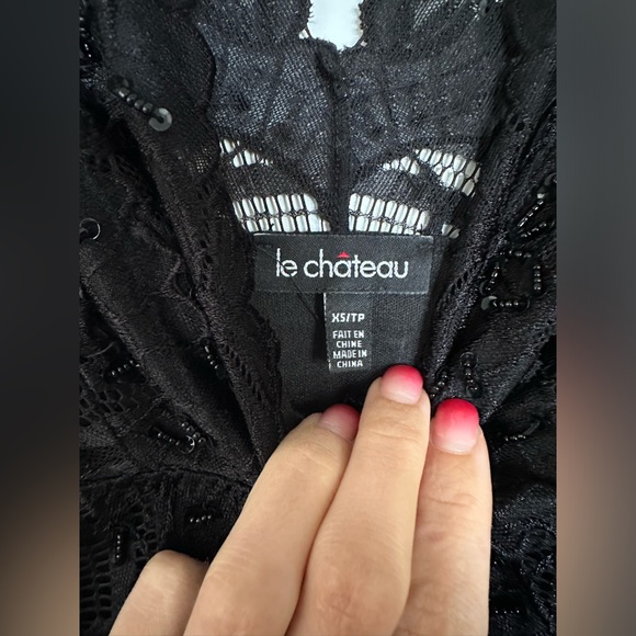 🏯XS Black Beaded Formal Dress from Le Chateau - Picture 4 of 4